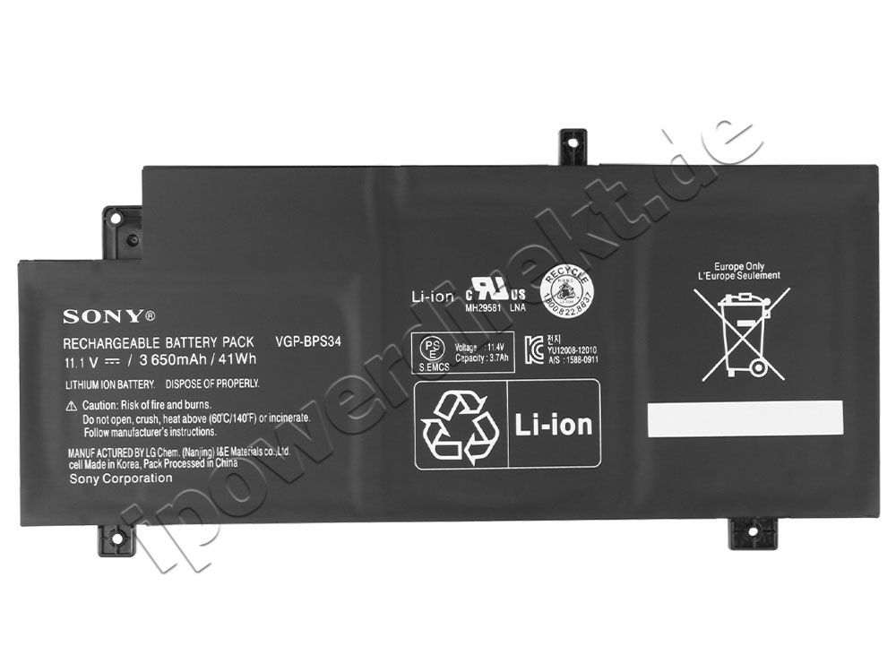 Original 3650mAh Sony VAIO Fit 14 SVF14A17CXB Akku