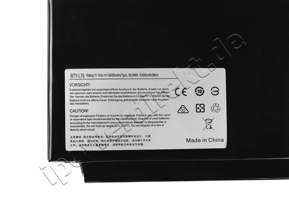 5400mAh 9 Zellen Medion Erazer X7613 MD 98796 MD98796 Akku