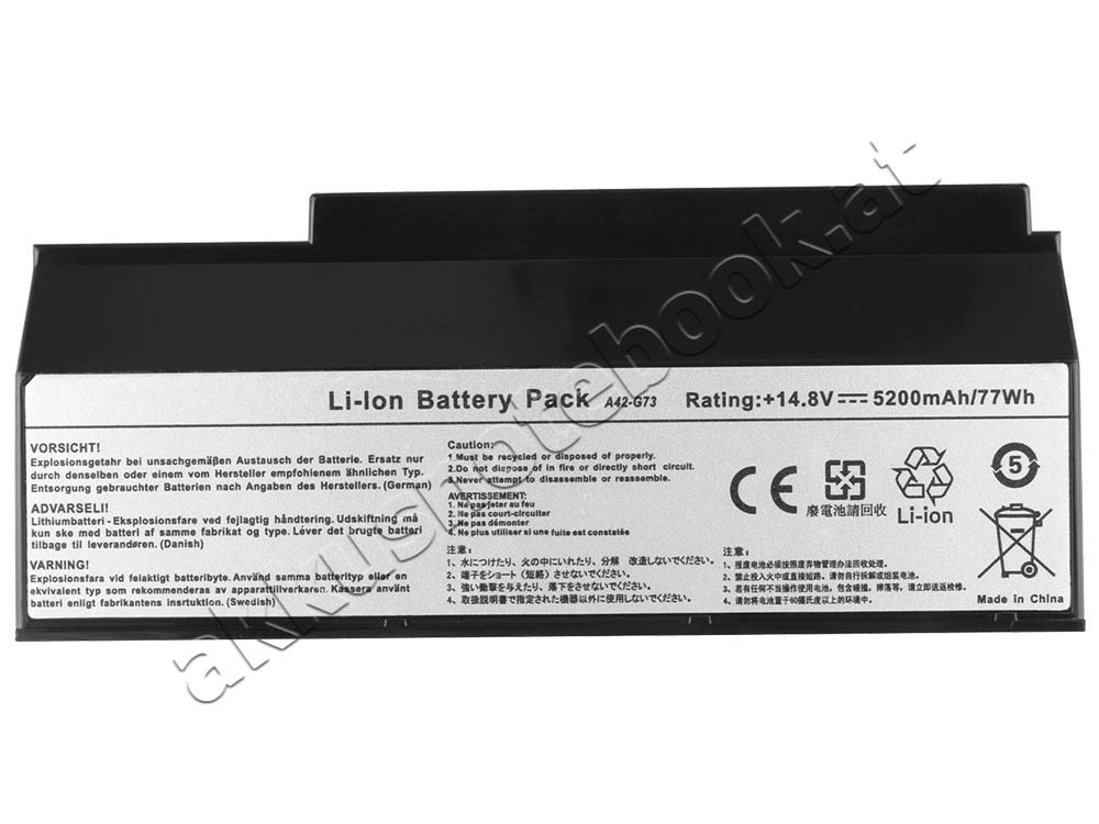 8 Zellen 5200mAh Akku Asus G73SW-TZ221V G73SW-TZ120Z G73JW-TZ087V