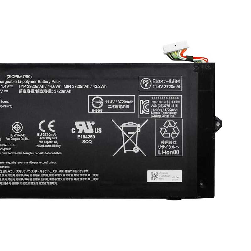 3920mAh 44.6Wh 3 Zellen Acer Chromebook 514 CB514-1H-P5EL Akku