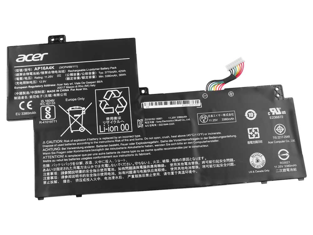 3770mAh 42Wh 3 Zellen Acer Aspire One Cloudbook AO1-132-C52V Akku