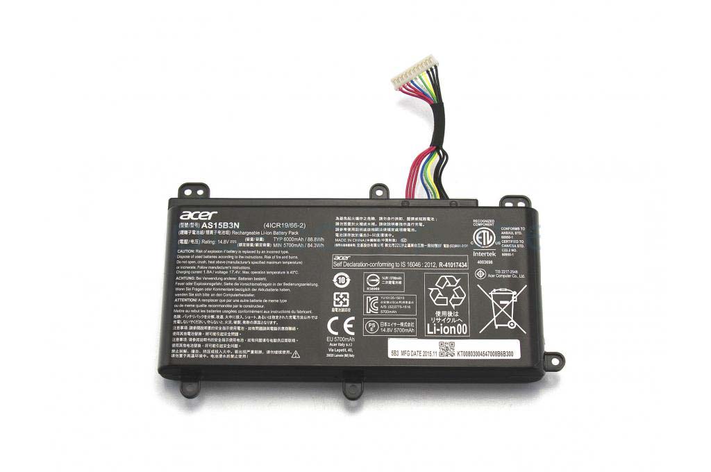 6000mAh 88Wh 8 Zellen Acer 4ICR19/66-2 Akku