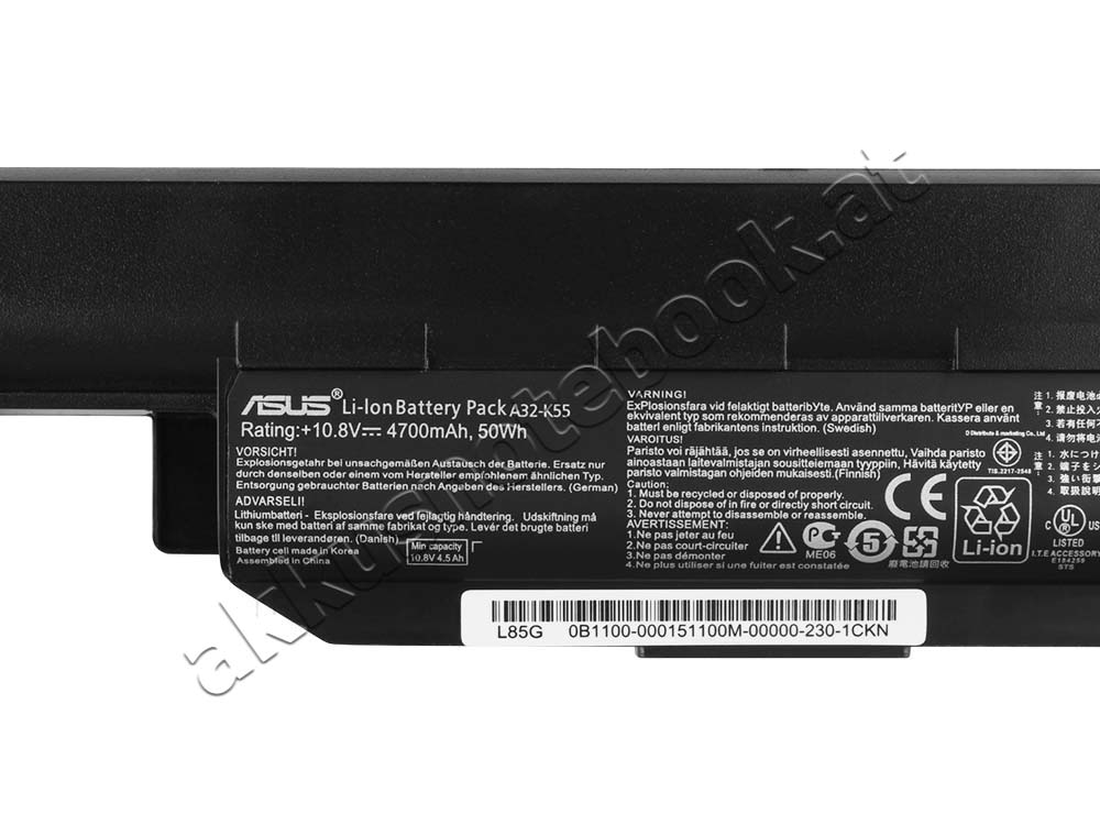 4700mah 50whr 6 Zellen Asus K75VJ Akku