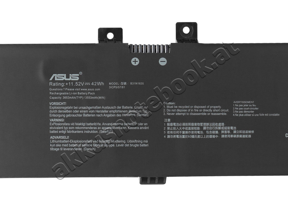 11.52V 42Wh 3650mAh Akku für Asus VivoBook 17 A705UQ