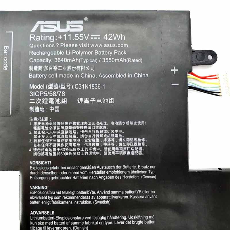 Original 11.55V 3640mAh 42Wh Akku für Asus C31N1836-1