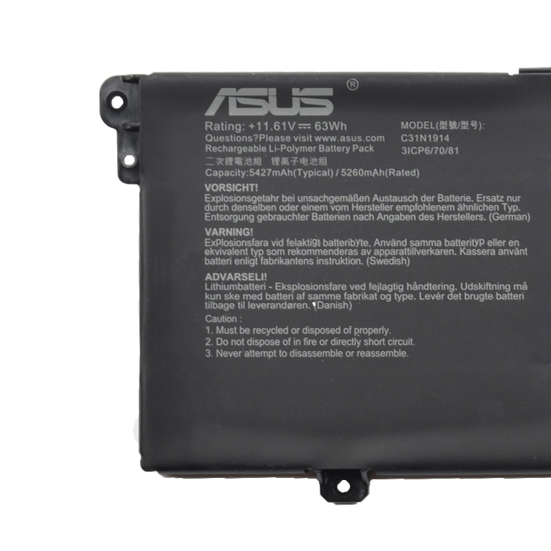 Original 11.61V 5427mAh 63Wh Akku für Asus 3ICP6/70/81 C31N1914