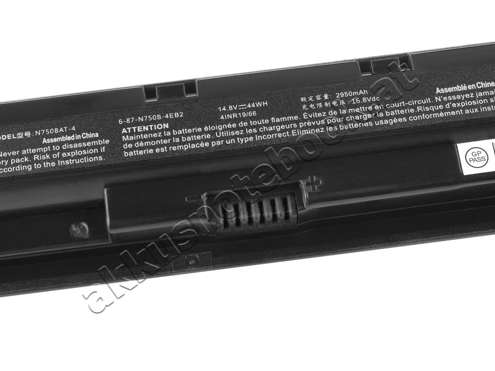 Original 44Wh 2950mAh 4-Zellen Clevo N750HU N751WL Akku