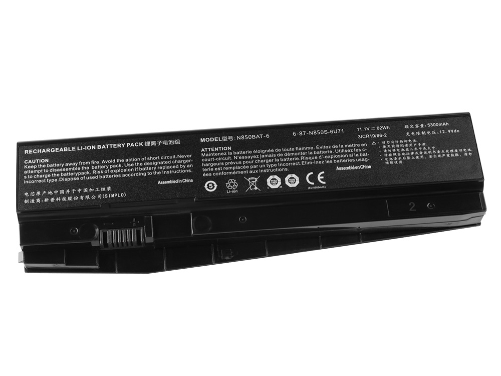 11.1V 5300mAh 62Wh Akku für Clevo N850EJ1 N850EP6