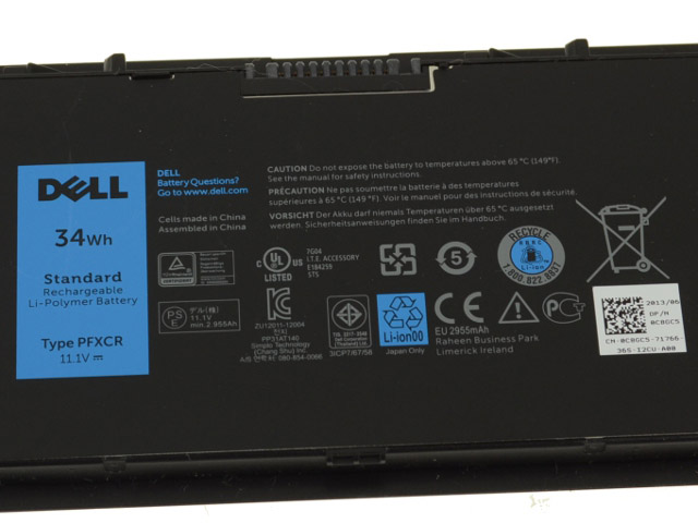 Original 34Wh 3-Zellen Dell PFXCR 0PFXCR Akku