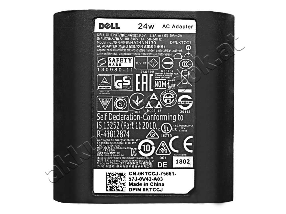 Original 24w Dell Venue 11 Pro 5130-2172 Netzteil Ladegerät