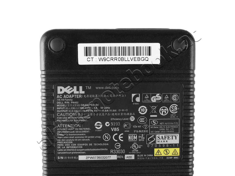 Original 230W Dell DT878 XPS M1730 Netzteil Ladegerät + Frei Kabel