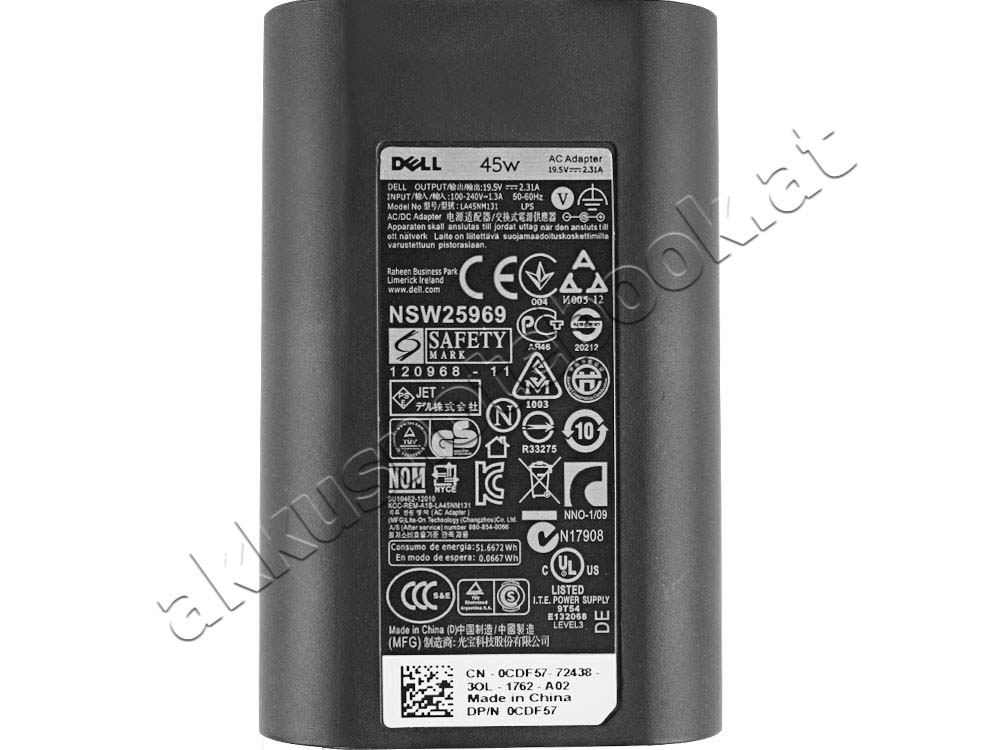 45W Dell Inspiron 15 5583 P86F P86F001 Netzteil Ladegerät