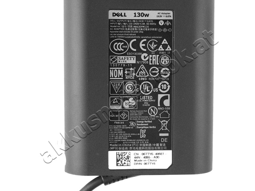 Original 130W Netzteil Dell Inspiron 7566 P65F001 + Ladekabel