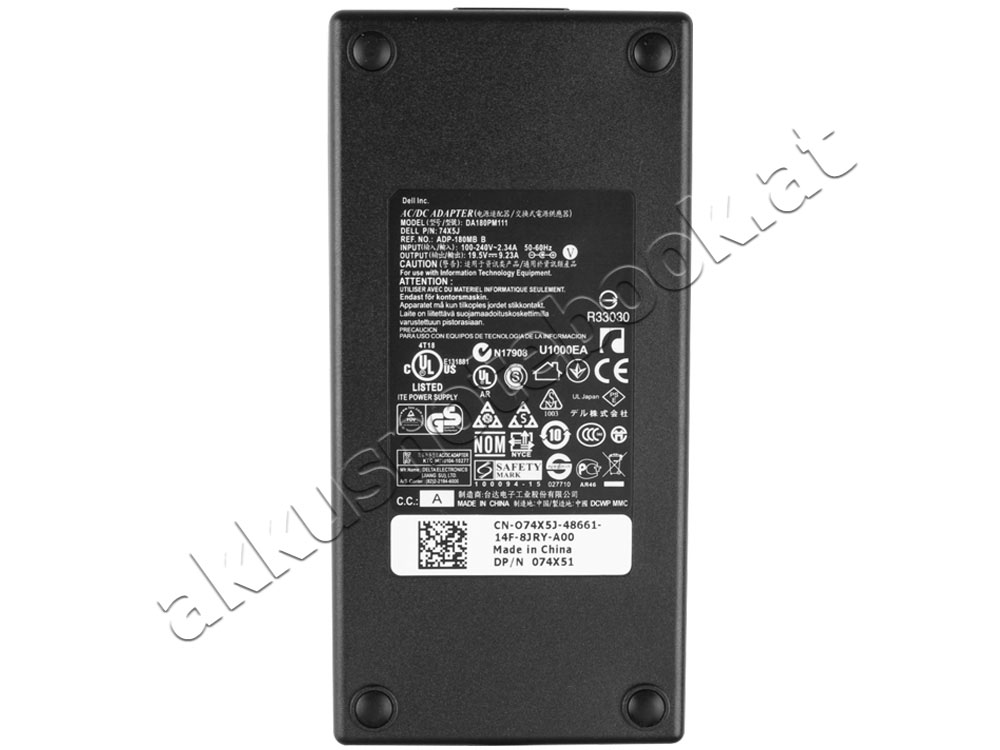 Original 180W Slim Dell Alienware M17x R5 F0G4K JVF3V 331-1469 Netzteil