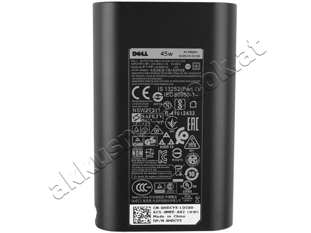 Original 45W USB-C Dell Latitude 7210 2-in-1 T04J001 Ladegerät