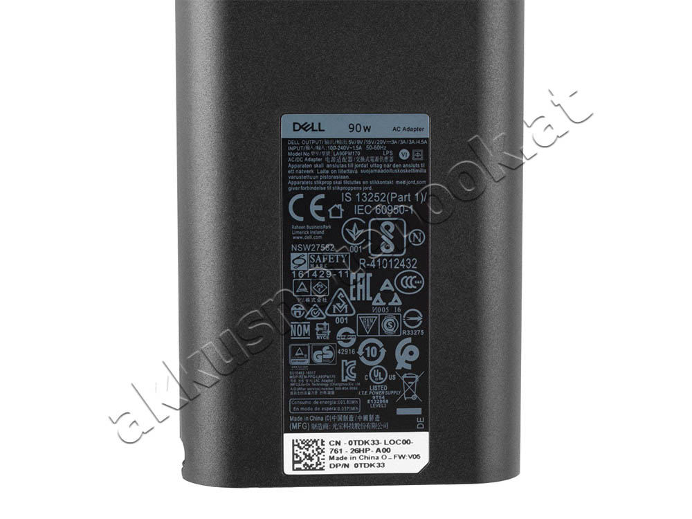 90W USB-C Netzteil Ladegerät Dell Latitude 5531 P104F P104F008