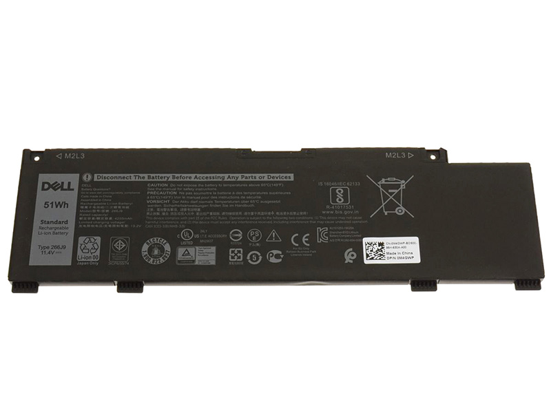 Original 4255mAh 51Wh 3 Zellen Dell 266J9 0266J9 Akku