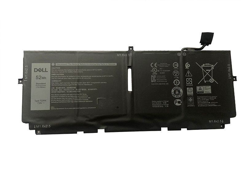 Original 6500mAh 52Wh 4 Zellen Dell 2XXFW 722KK Akku - zum Schließen ins Bild klicken