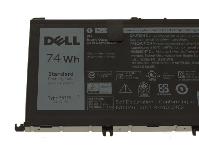 Original 6400mAh 74Wh 6-Zellen Dell Inspiron 15 5577 P57F003 Akku