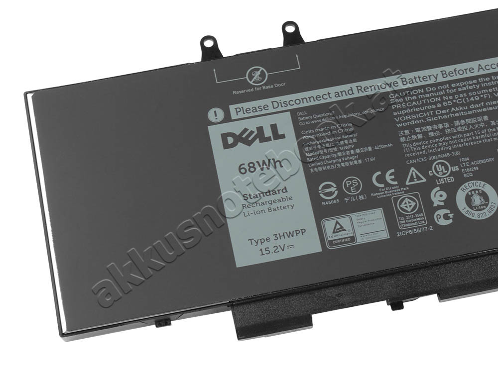 Original 4250mAh 68Wh 4 Zellen Dell Latitude 5401-01 Akku