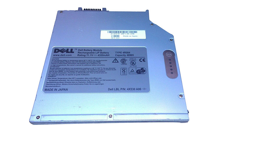 Original 4320mAh 48Wh 6 Zellen Dell Latitude D530 Media Bay Akku