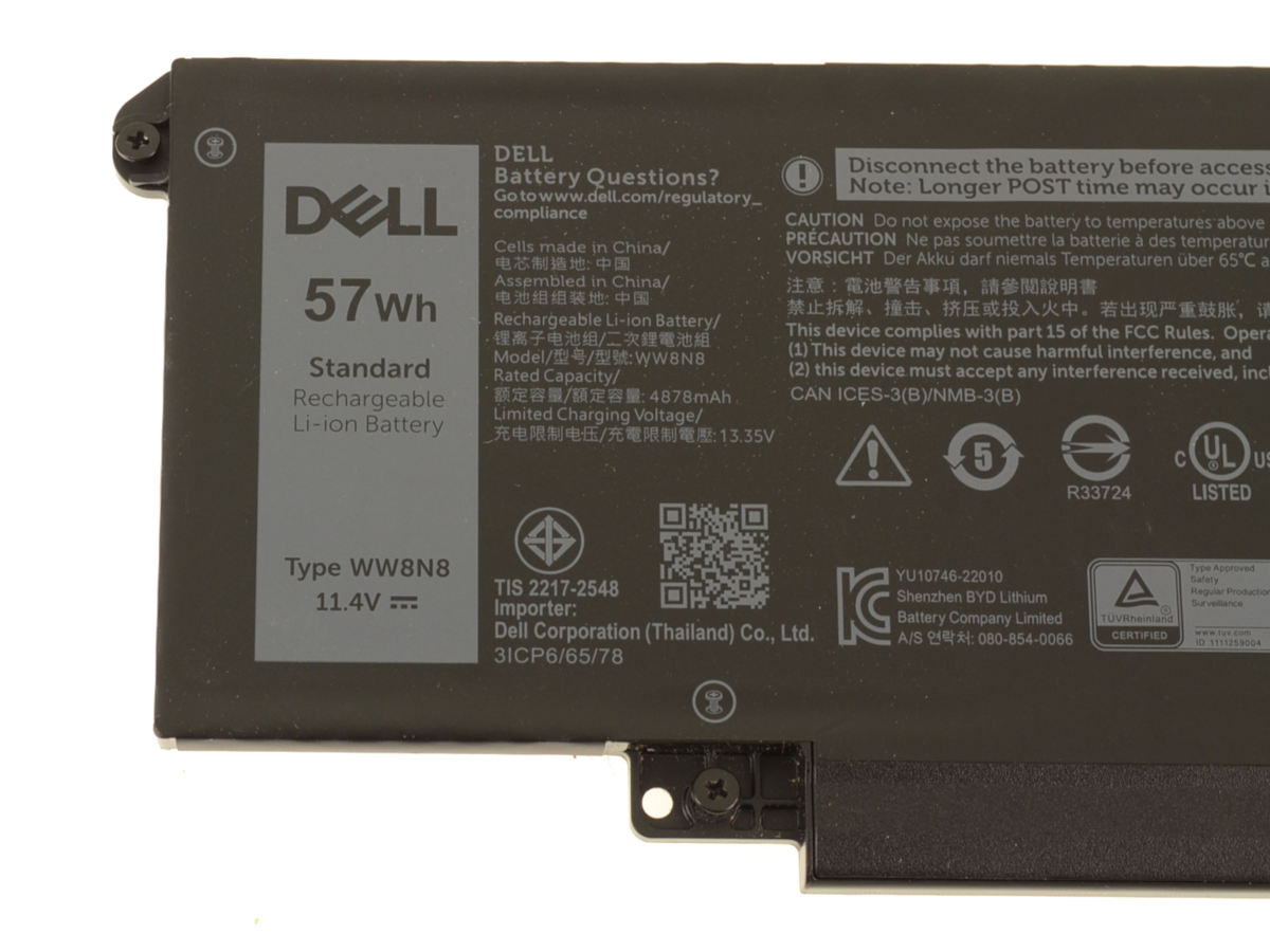 Original 4878mAh 57Wh 3-Zellen Dell Latitude 7450 2-in-1 P175G P175G002 Akku