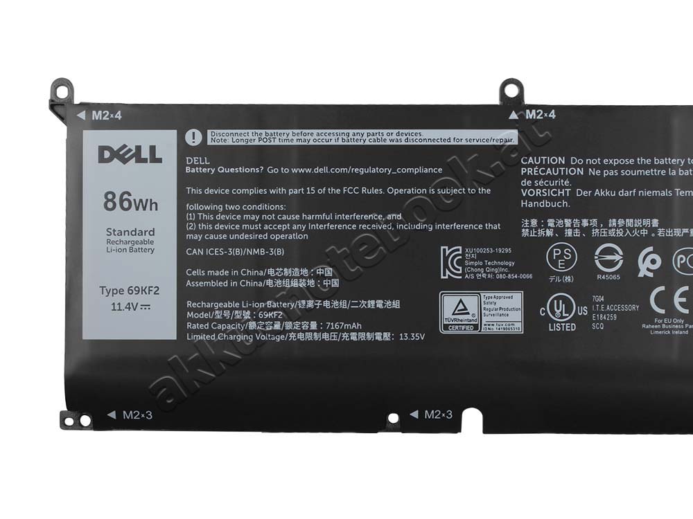 Original 11.4V 7167mAh 86Wh Akku für Dell Alienware m15 R4