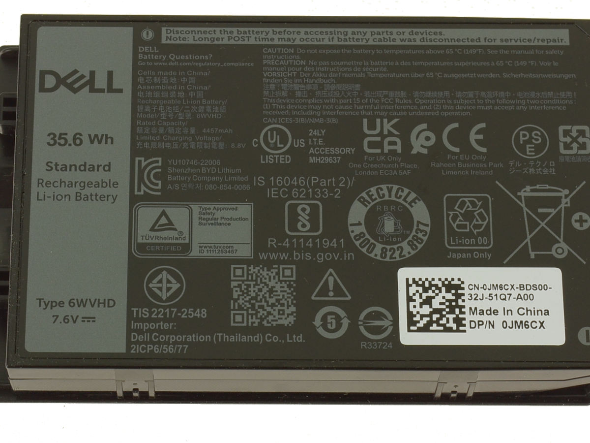 Original 4457mAh 35.6Wh Dell 6WVHD Akku