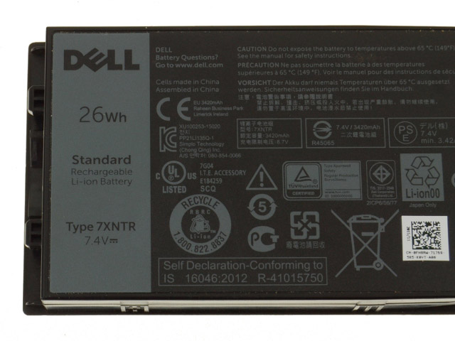 Original 26Wh 2-Zellen Dell Latitude 12 7202 T03H001 Akku