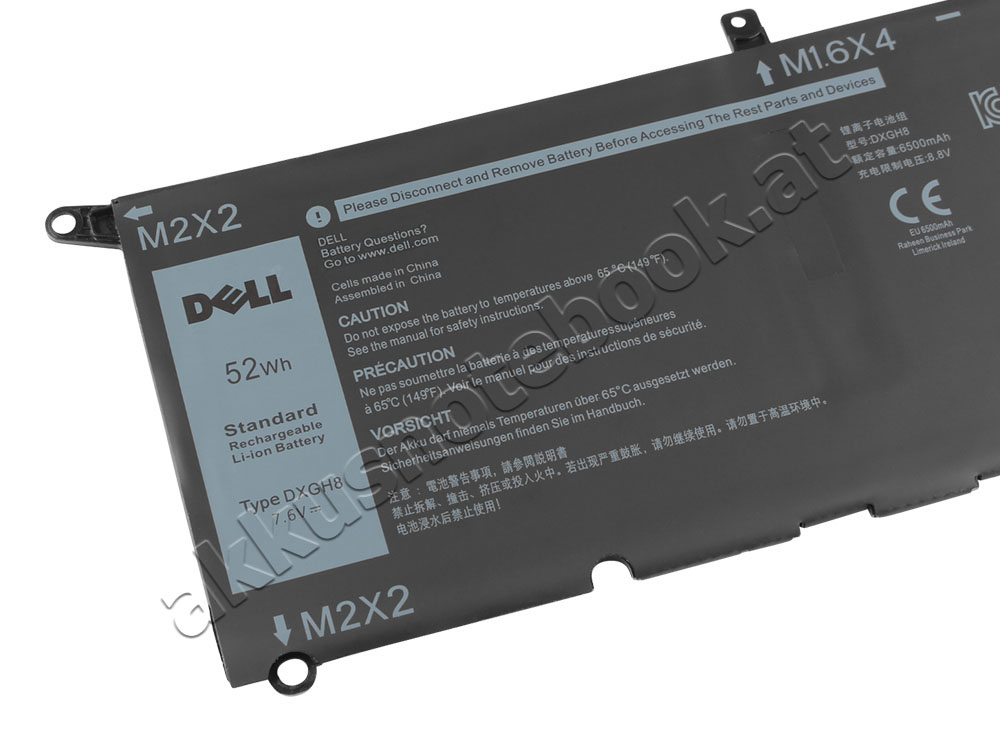 6500mAh 52Wh 4 Zellen Dell XPS 13 9370-CMGGG Akku