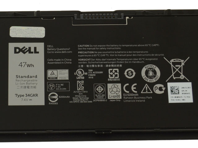 47Whr 4 Zellen Dell Latitude E7450 P40G P40G002 Akku