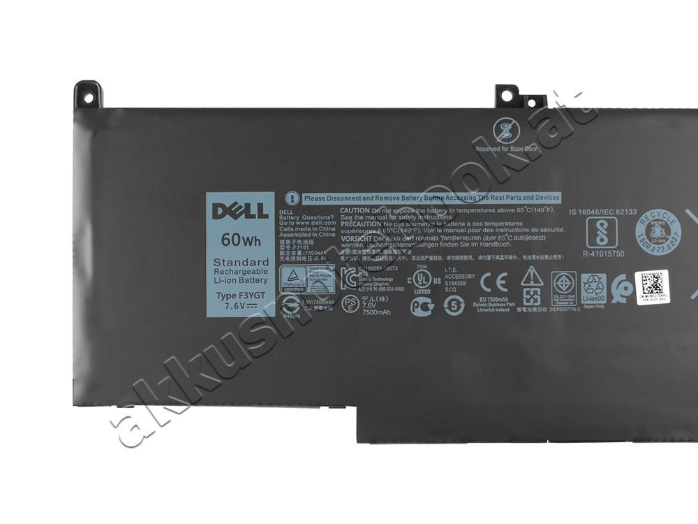 Original 7500mAh 60Wh 4 Zellen Dell Latitude 7480 P73G001 Akku