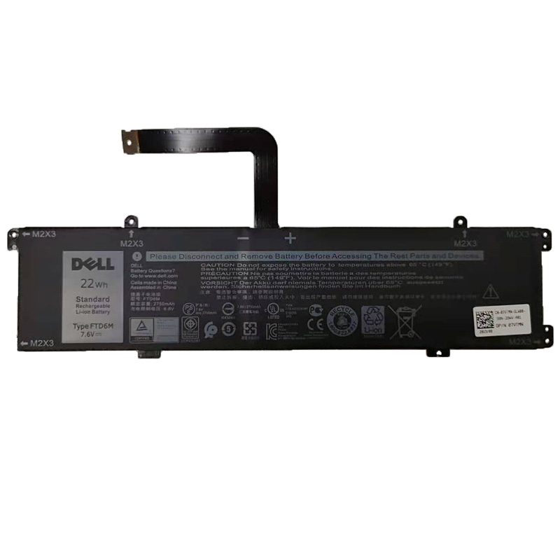 Original 7.6V 2750mAh 22Wh Akku für Dell FTD6M 6HHW5