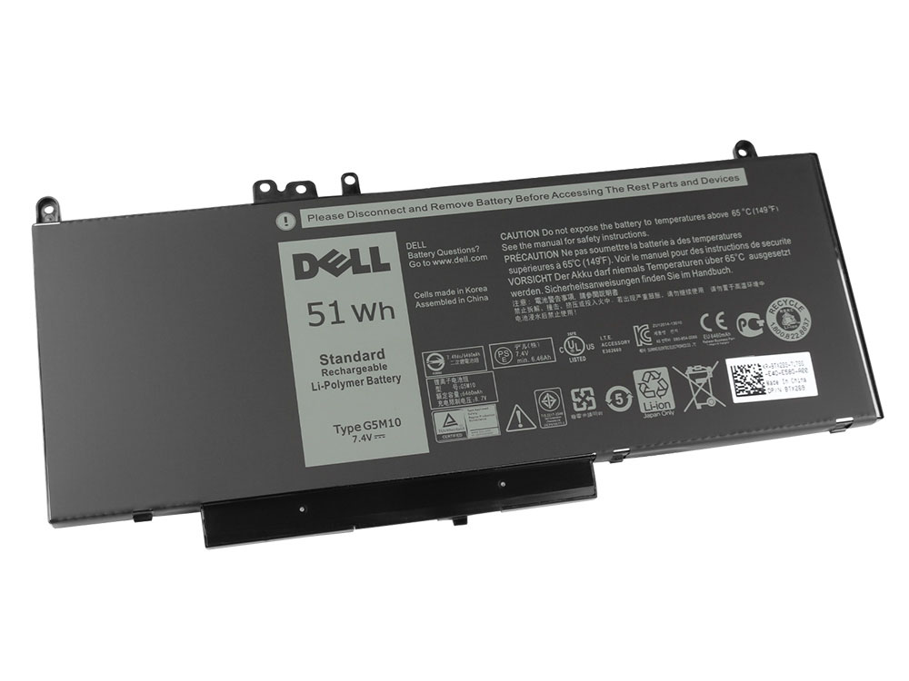 Original 51Wh 4-Zellen Dell Latitude 15 E5550 P37F001 Akku