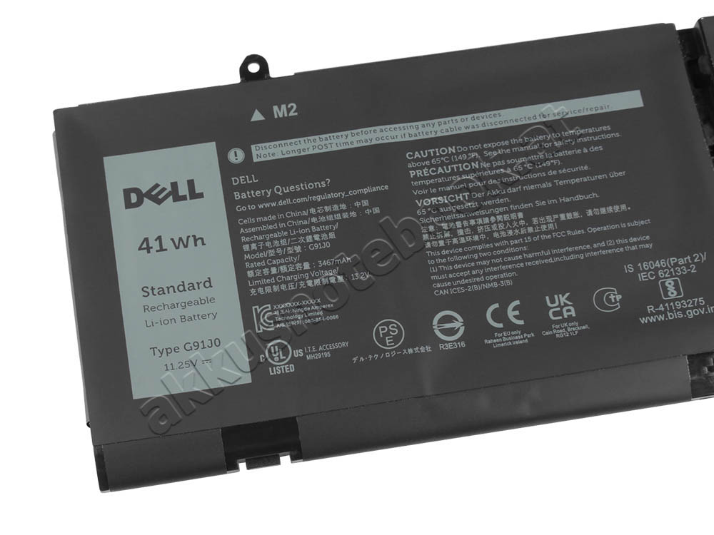 Original 3640mAh 41Wh 4-Zellen Dell Inspiron 14 5430 Akku