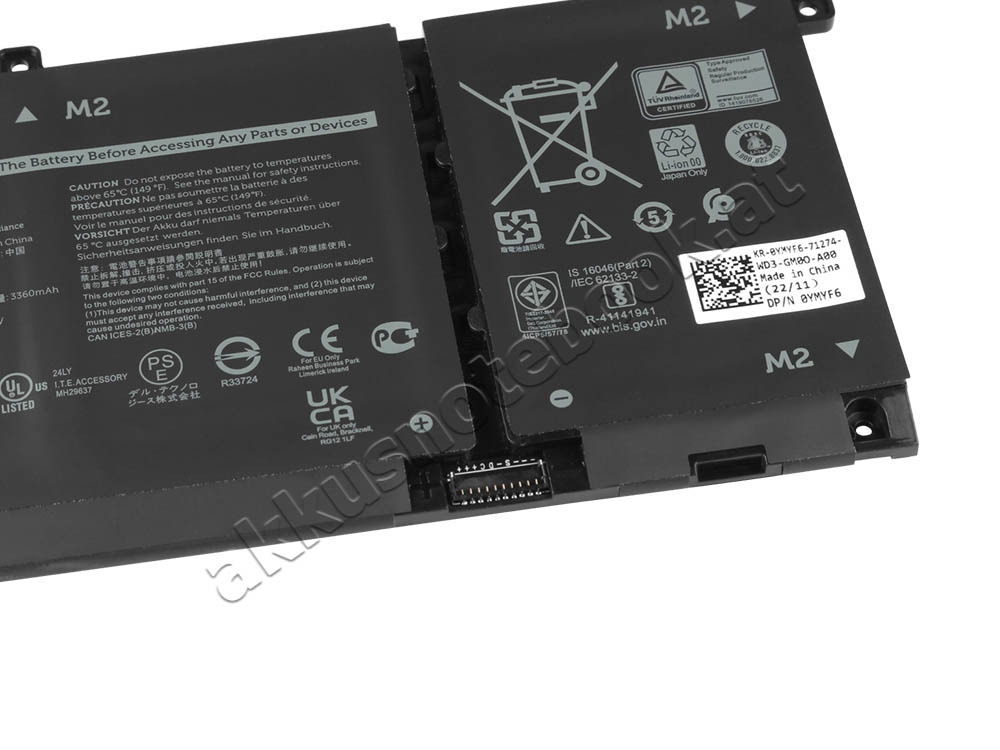 Original 3530mAh 53Wh Akku für Dell Vostro 5301