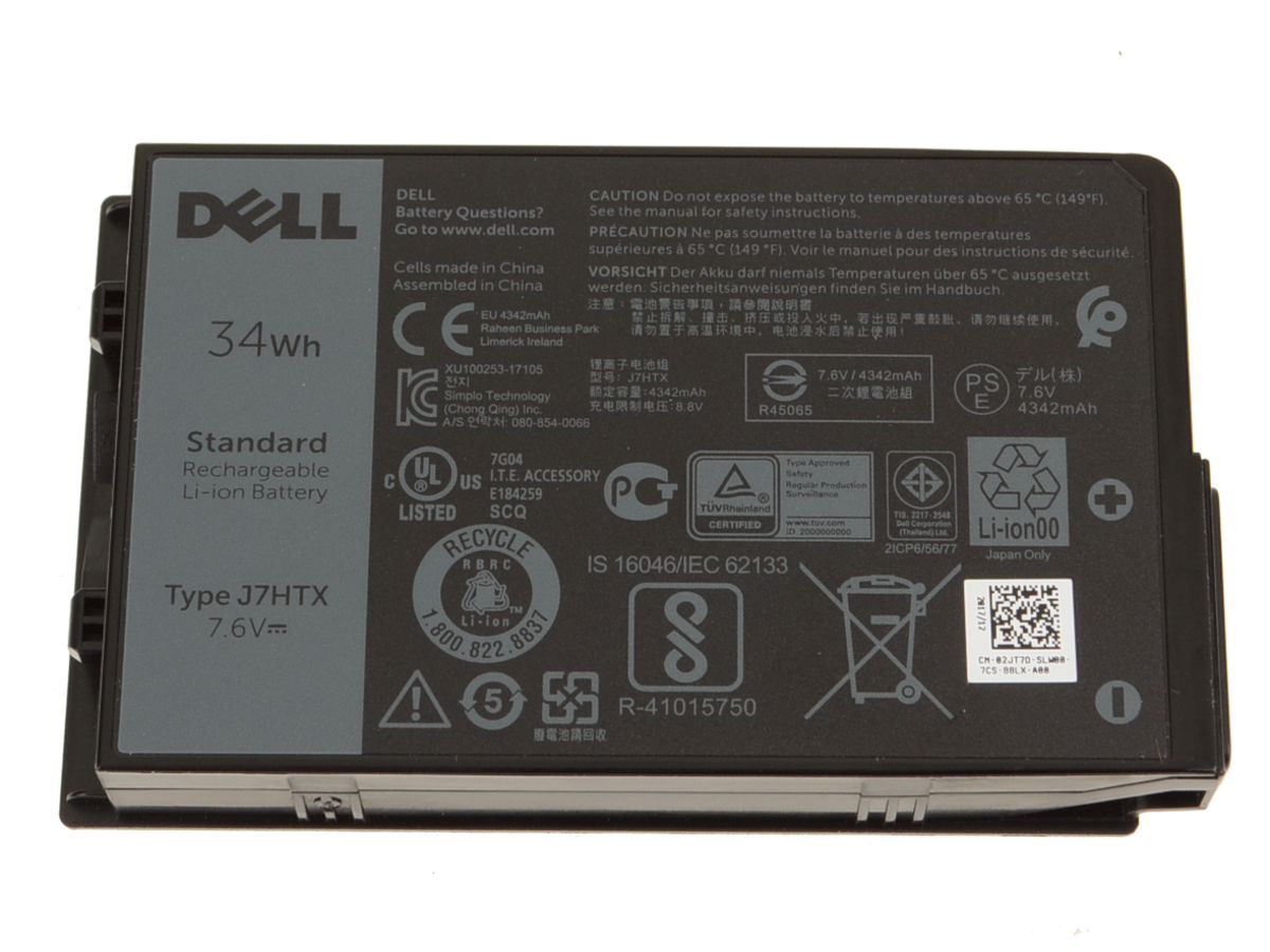 Original 4342mAh 34Wh 4 Zellen Dell Latitude 12 Rugged Tablet 7212 Akku