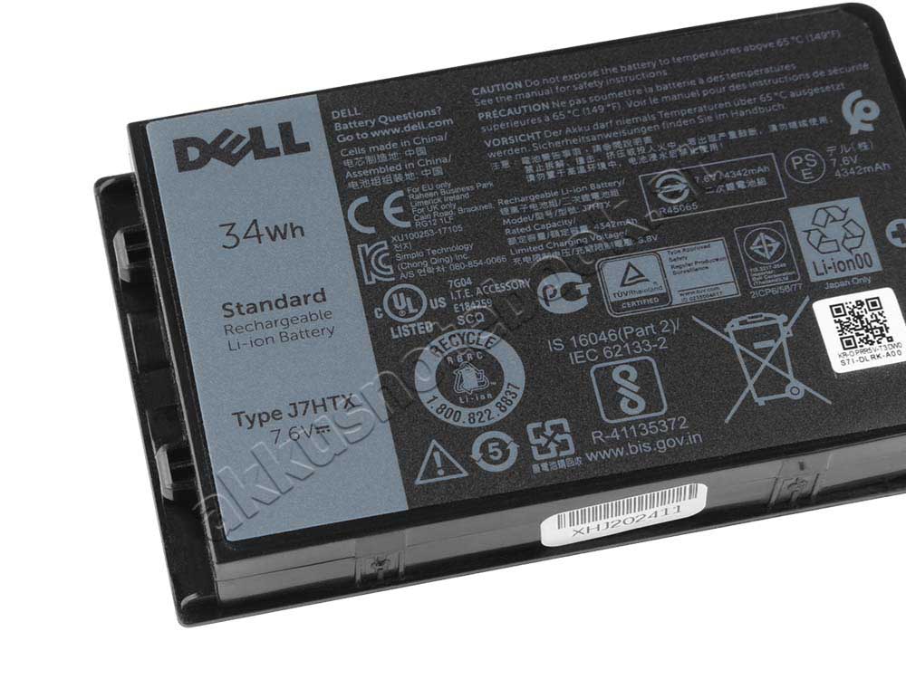 Original 4342mAh 34Wh 4 Zellen Dell Latitude 7220 Akku