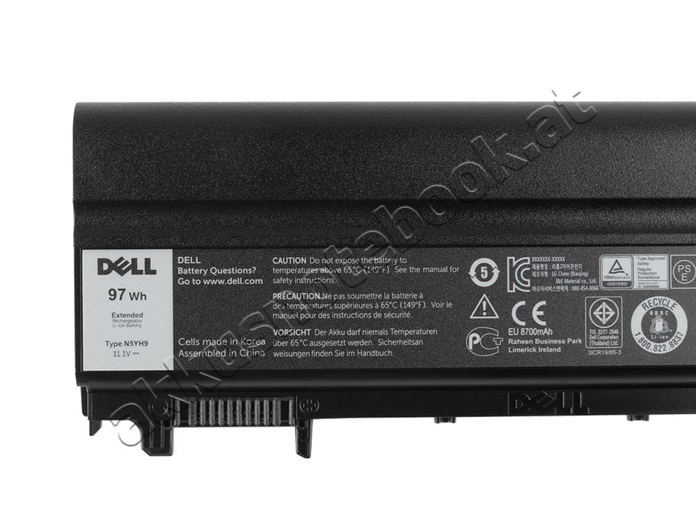 Original 8700mAh 97Wh 9 Zellen Akku Dell Latitude E5440 5440-4668