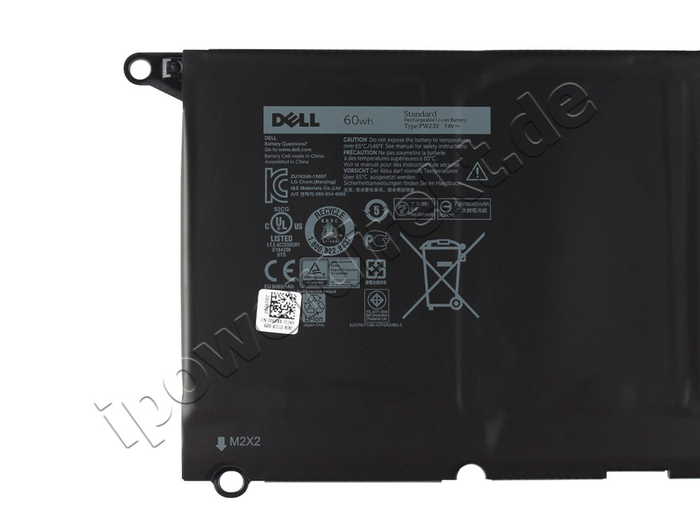 Original 60Wh 4 Zellen Dell XPS 13 9360-3783 Akku