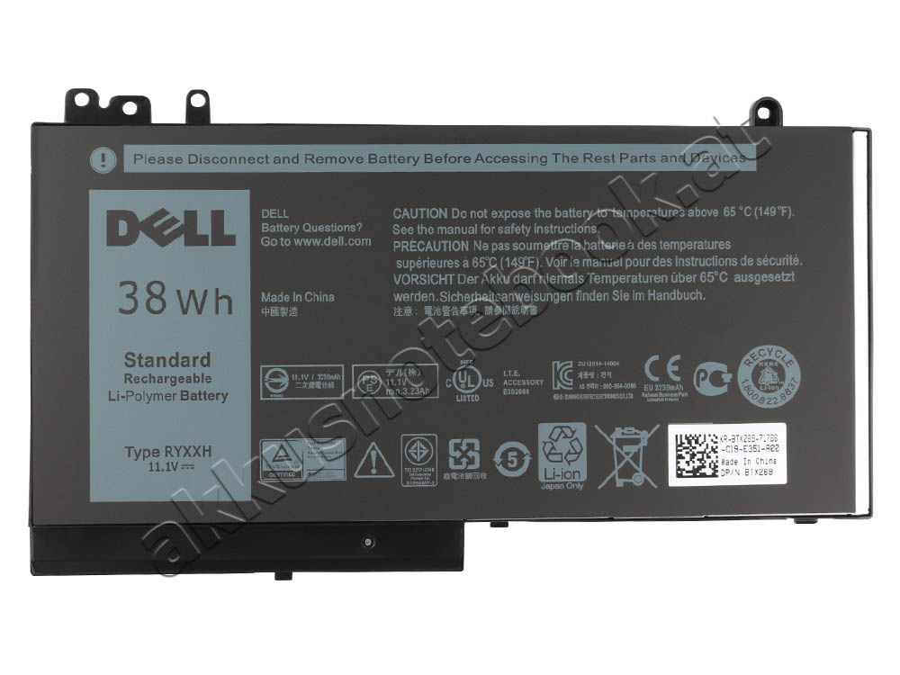 Original 38Wh 3-Zellen Dell Latitude 12 E5270 P23T001 Akku