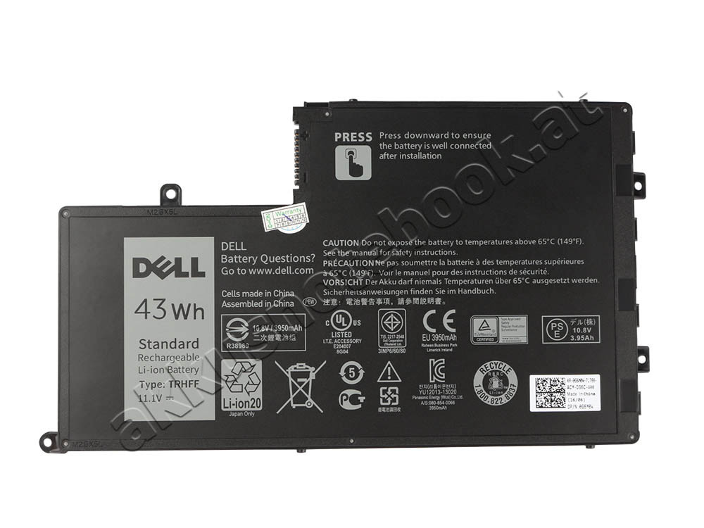 Original 43Wh 3800mAh 3-Zellen Akku Dell VVMKC