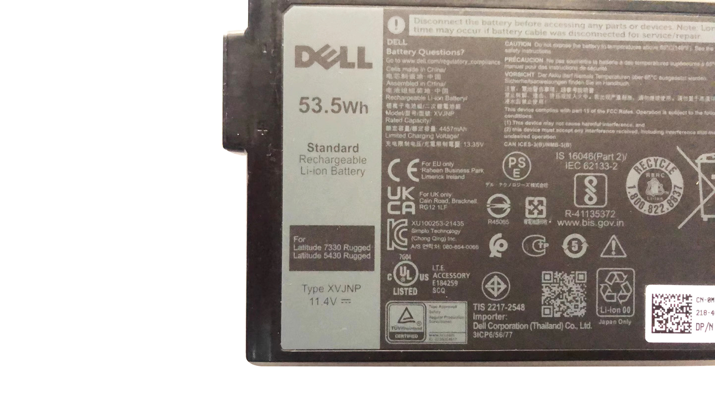 Original 4457mAh 53.5Wh 3-Zellen Dell Latitude 7330 Rugged Extreme Akku