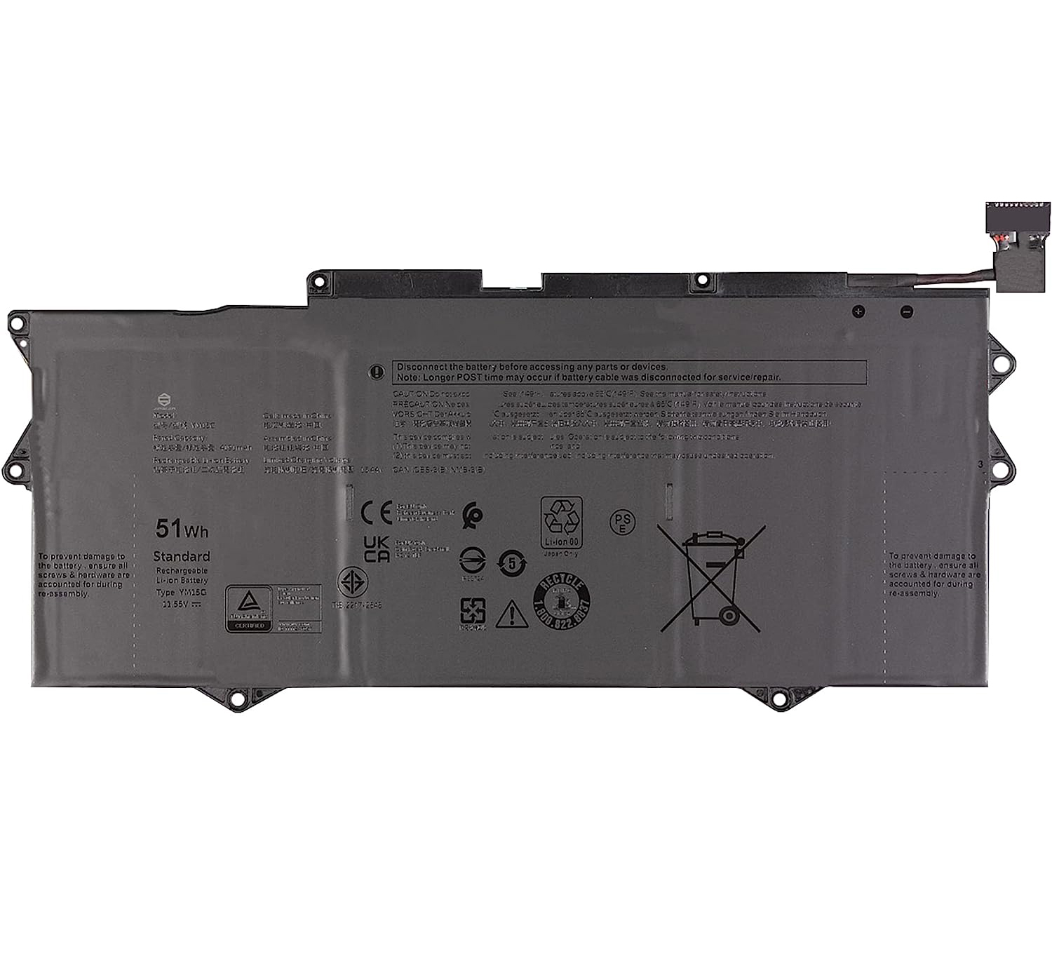 Original 4415mAh 51Wh Dell W6D4H G9FHC Akku