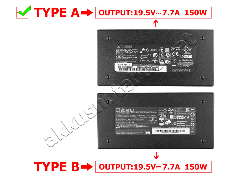 150W Slim Schenker KEY 15-M18 Netzteil Ladegerät + Frei Ladekabel