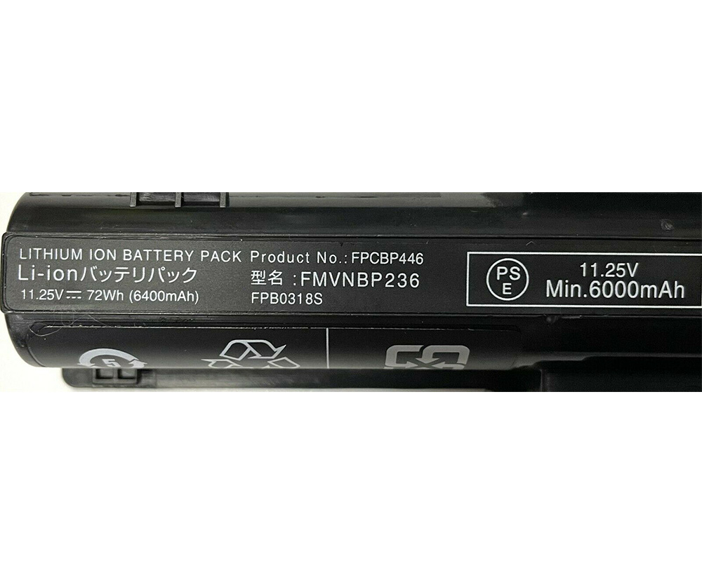 Original 6400mAh 72Wh 6-Zellen Fujitsu FMVNBP236 Akku