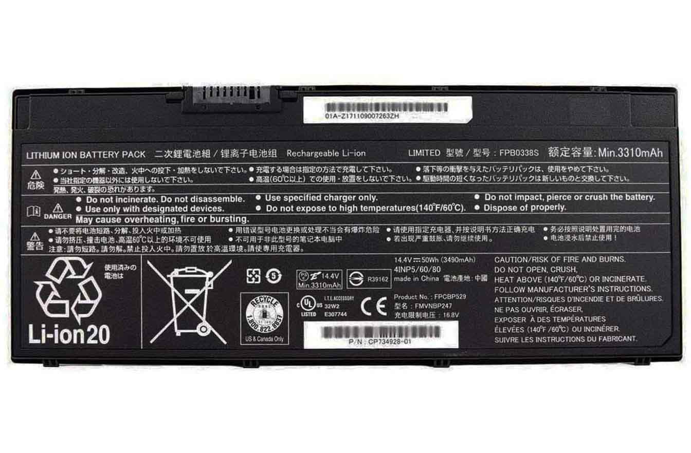 Original 3490mAh 50Wh 4-Zellen Fujitsu CP721834-01 Akku