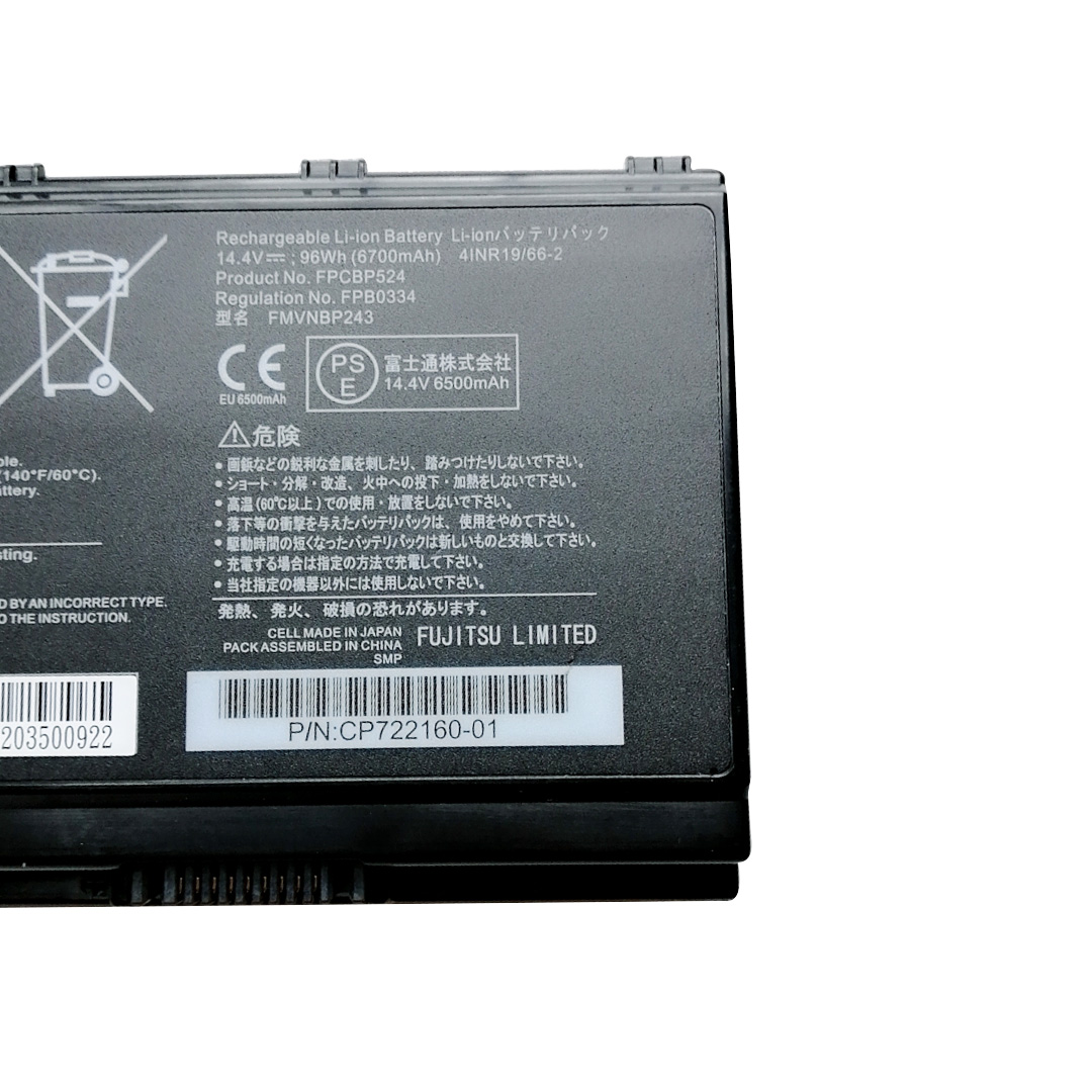 Original 6700mAh 96Wh 8-Zellen Fujitsu FPCBP524 Akku