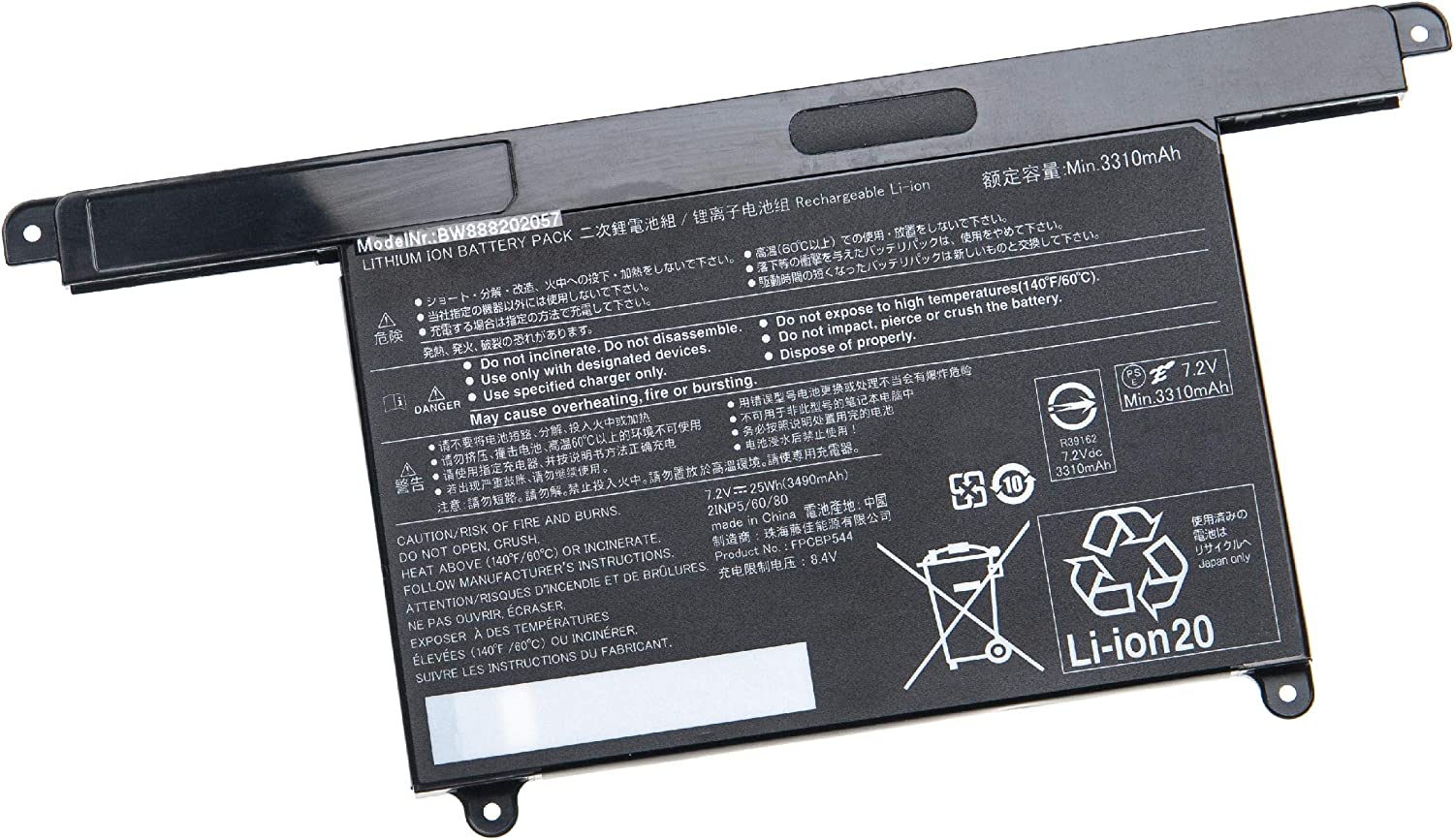 Original 3490mAh 25Wh 2-Zellen Fujitsu FPB0343S Akku