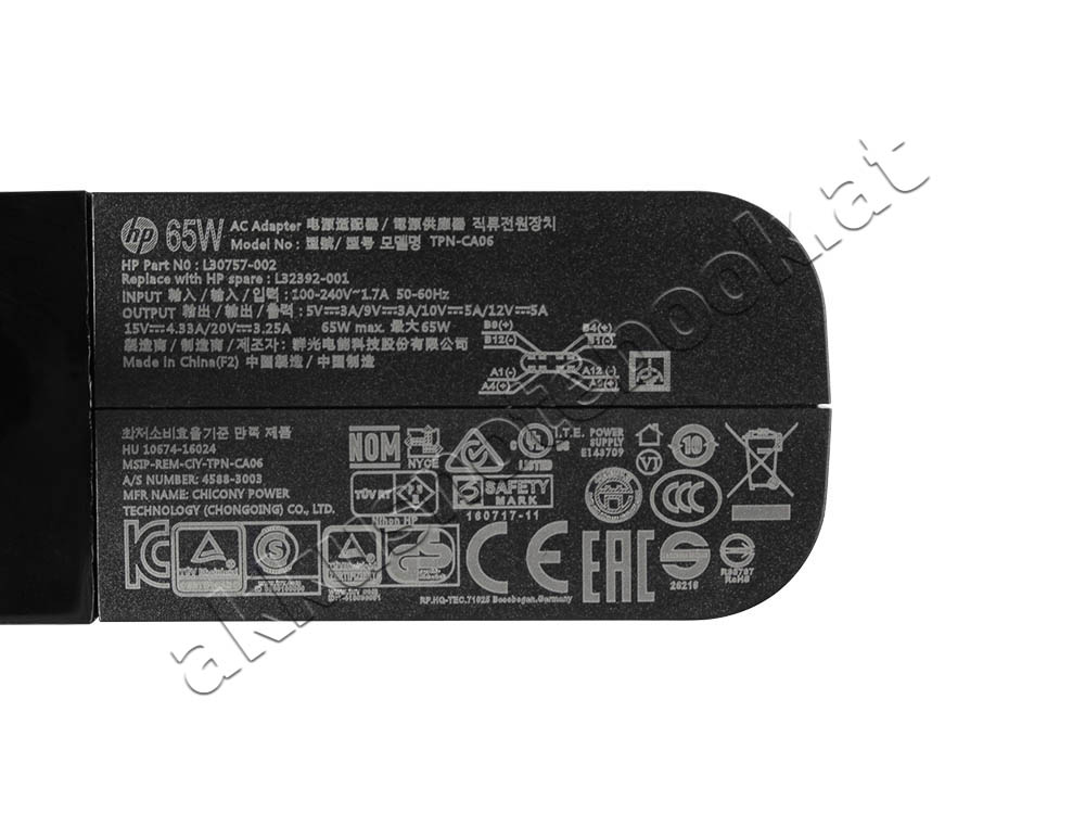 Original 65W USB-C HP TPN-LA22 Netzteil Ladegerät